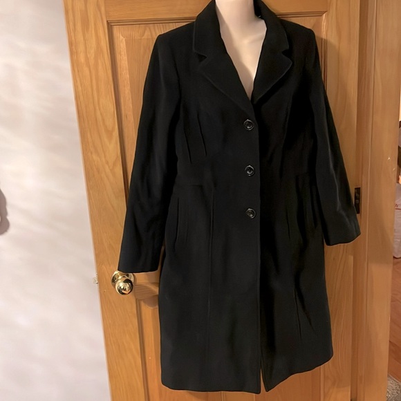 Kenneth Cole Black Wool trench coat - Picture 1 of 7